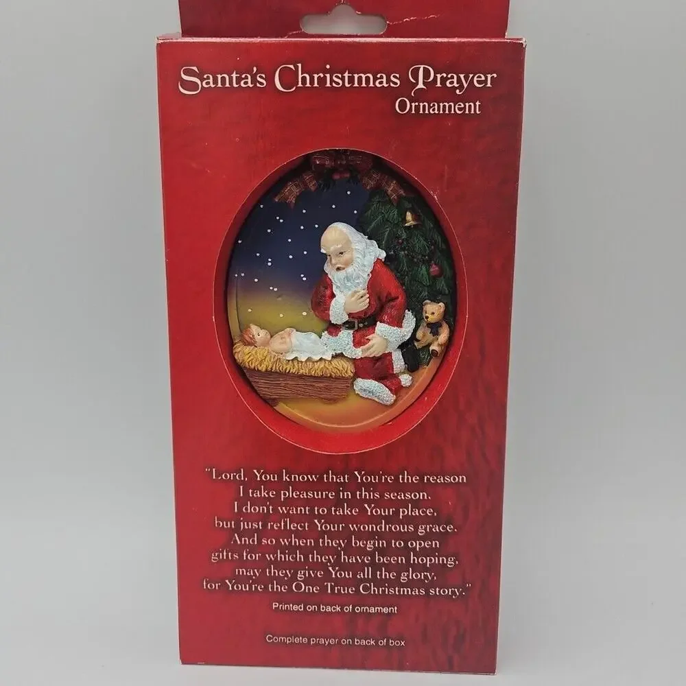 Alda Monteschio Santa's Christmas Prayer Ornament Dicksons Box‎ 1995 Vintage